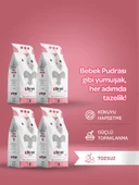 4lü Avantaj Paketi Tozsuz, Topaklanan, Emiciliği Yüksek Bebek Pudralı Bentonit Kedi Kumu 4x5lt - 1