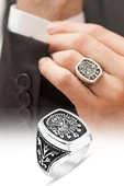 Gümüş Osmanlı Armalı Erkek Yüzük - 1