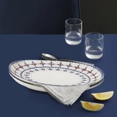 GÜRAL PORSELEN Elıps 2 Parça 25 Cm Bone Kayık Tabak - 16141 - 1
