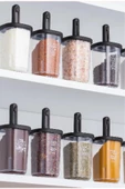 6  Adet Kaydırmalı Kapaklı Kendinden Kaşıklı Baharat Seti 350 ML Baharatlık - 4