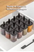 6  Adet Kaydırmalı Kapaklı Kendinden Kaşıklı Baharat Seti 350 ML Baharatlık - 2