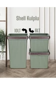 Shell Kulplu 3 Prç Set 2 Adet 6 Lt 1 Adet 10 Lt Çok Amaçlı Düzenleyici Kutu Çamaşır Sepeti - 1