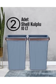 2 Adet Shell Kulplu 10 Lt Çok Amaçlı Oyuncak Düzenleyici Hobi Kutu Çamaşır Sepeti - 2