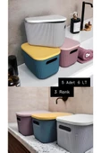 5 Adet Mix 6 Litre Storage Dolap Düzenleyici Kapaklı Kutu - Kıyafet Çorap Saklama Kutusu thumbnail 1
