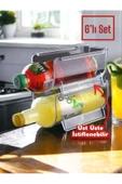 6 Adet Dolap içi Şişe Organizeri Üst Üste Eklenebilir 6'lı Set Buzdolabı Düzenleyici Organizer thumbnail 1