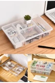 Luna 1 Adet 5 Bölmeli Çekmece Düzenleyici Kalemlik Kapaklı Makyaj Takı Düzenleyici Ofis Organizer thumbnail 2