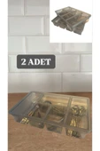 2 Adet Füme Luna 5 Bölmeli Çekmece İçi Düzenleyici, Kapaklı Kaşık,Çatal,Bıçak Düzenleyici, - 6