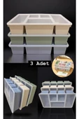 3Lü Mix Luna Set  5 Bölmeli Çekmece İçi Düzenleyici, Kapaklı Makyaj Takı Düzenleyici Ofis Organizer - 1