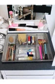 Luna Füme 5 Bölmeli Çekmece İçi Düzenleyici, Kapaklı Makyaj ,Takı Düzenleyici, Masaüstü Organizer thumbnail 6
