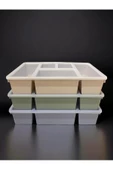 3Lü Mix Luna Set  5 Bölmeli Çekmece İçi Düzenleyici, Kapaklı Makyaj Takı Düzenleyici Ofis Organizer - 2