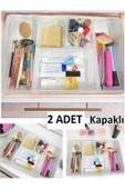 2 Adet Luna 5 Bölmeli Çekmece İçi Düzenleyici, Kapaklı Makyaj ,Takı Düzenleyici, Masaüstü Organizer - 1