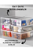 15 Adet Kendinden Kapaklı Erzak Saklama Kabı 1 Lt Kapaklı Kilitli Dondurucuya Uygun - 3