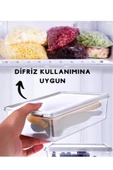 10 Adet Kendinden Kapaklı Erzak Saklama Kabı 1 Lt Kapaklı Kilitli Dondurucuya Uygun - 2