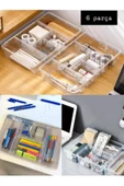 Nova 6 Adet 5 Bölmeli Çekmece Içi Düzenleyici- Ofis Masa Üstü Toparlayıcı Kutu Kapaksız thumbnail 1