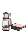 Rosegold Floral 2’li Çeyiz Seti Çay Makinesi + Tost Makinesi - 1