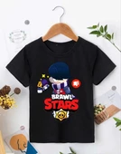 Unisex Bisiklet Yaka Kısa Kol Baskılı Çocuk T-Shirt - Siyah thumbnail 2
