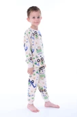 Work Machines Dino Desenli Erkek Pijama Takımı - 5