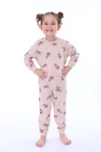 Çiçek Desenli Pembe Kız Çocuk Pijama Takımı thumbnail 2