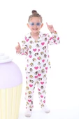 Sevimli Chip Dale Baskılı Düğmeli %100 Pamuk Kız Çocuk Pijama Takımı thumbnail 3