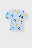 Aeroplane Desenli T-Shirt-Şort Çocuk Pijama Takım thumbnail 2