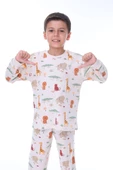 Animaux Desenli %100 Pamuk Unisex Çocuk Pijama Takımı thumbnail 2