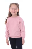 Basic Düz Renk Pudra Fırçalı Yumuşak %100 Pamuk Sweatshirt - 1