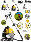 Lombard İtalia L-S 800 Arazi Seti Sırt Tipi Ot Çim Çalı Biçme Tırpanı + Toprak Eşeleme+ Akrobat Çapa Aparatı - 1