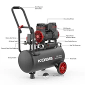 KOBB KBK25S 1.7HP 25Lt 8Bar Yağsız Sessiz Taşınabilir Hava Kompresörü thumbnail 4