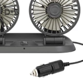Araç Araba Otomobil Mini 2 li Vantilatör Fan Pervane Soğutucu 12V FAN10 thumbnail 7
