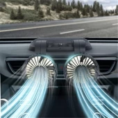 Araç Araba Otomobil Mini 2 li Vantilatör Fan Pervane Soğutucu 12V FAN10 thumbnail 5