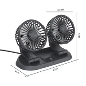 Araç Araba Otomobil Mini 2 li Vantilatör Fan Pervane Soğutucu 12V FAN10 thumbnail 2
