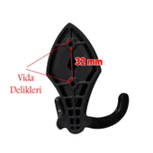 Nilay Askı Askılık Sert Plastik Siyah Vestiyer Duvar Askısı Dolap Elbise Askılığı - 5