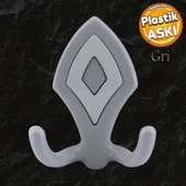 Nilay Askı Askılık Sert Plastik Gri Vestiyer Duvar Askısı Dolap Elbise Askılığı - 1