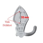 Nilay Askı Askılık Sert Plastik Beyaz Vestiyer Duvar Askısı Dolap Elbise Askılığı thumbnail 5