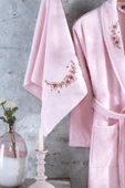 Zeynep Tekstil Arya 2 Parça Nakışlı %100 Pamuklu Bornoz Seti 153-99-0038 - 9