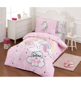 Özdilek Ranforce Lastikli Çarşaflı Tek Kişilik Çocuk Nevresim Takımı-Unicorn Pembe - 2