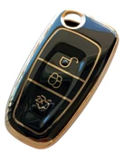 Ford Focus 3 Transit Courier Uyumlu Silikon Nano Anahtar Kumanda Kılıfı Siyah - 1