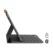 Logitech Slim Folio 920-009481 iPad 10.2 inç 7. ve 8. Nesil ile Uyumlu Klavyeli Kılıf - Koyu Gri - 3