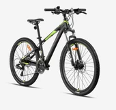 KRON XC 100 24 JANT 21 VİTES HİDROLİK DİSK FREN MANDALLI VİTES KOLLARI FULL SHIMANO DAĞ BİSİKLETİ MAT SİYAH/GRİ-NEON SARI thumbnail 2