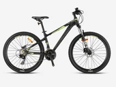 KRON XC 100 24 JANT 21 VİTES HİDROLİK DİSK FREN MANDALLI VİTES KOLLARI FULL SHIMANO DAĞ BİSİKLETİ MAT SİYAH/GRİ-NEON SARI thumbnail 1