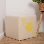 Sunny Puf-Sarı Baskılı 40x40x40 cm - 1