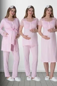 Mecit 6062 Pembe Sabahlıklı Gecelik Pijama Lohusa Set thumbnail 6