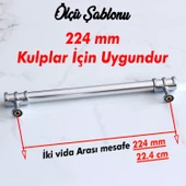 Mobilya Kulp 224 mm Krom Metal Mutfak Çekmece Dolap Kapak Kulpları Dolabı Kulbu Kulpu 22.4 cm - 3