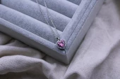 Byantep Pembe Kalpli Çelik Kolye - 1