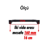 Mobilya Kulp Mutfak Dolabı Çekmece Dolap Kulpları Kapak Kulpu Kulbu Siyah 160 mm Metal thumbnail 4