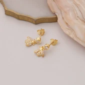 925 Ayar Gümüş Taşlı Uğurböceği Bayan Küpe thumbnail 5