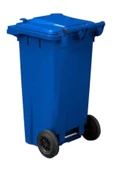 MAVİ Plastik Çöp Konteyneri 120 Litre Konteyner - A+ Isıya Karşı Dayanıklı Malzeme - MAVİ - 1