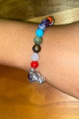 Çİn Takvimi Burçları Çharm 7 Çakra Doğal Taş Bileklik Hand Made El İşi Feng Shui Ejderha Yılı Koruyucu Hayvan Monkey May - 3