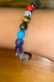 Çİn Takvimi Burçları Çharm 7 Çakra Doğal Taş Bileklik Hand Made El İşi Feng Shui Ejderha Yılı Koruyucu Hayvan Monkey May - 2