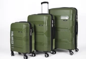Hotowa Gold PP Valiz 8011 Haki Yeşil TSA Kilitli Üçlü Set - 1